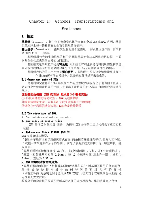 分子遗传学要点整理