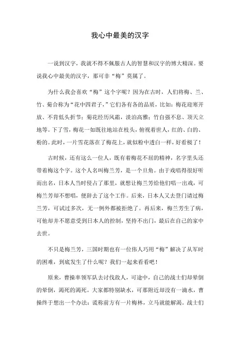 我心中最美的汉字作文550