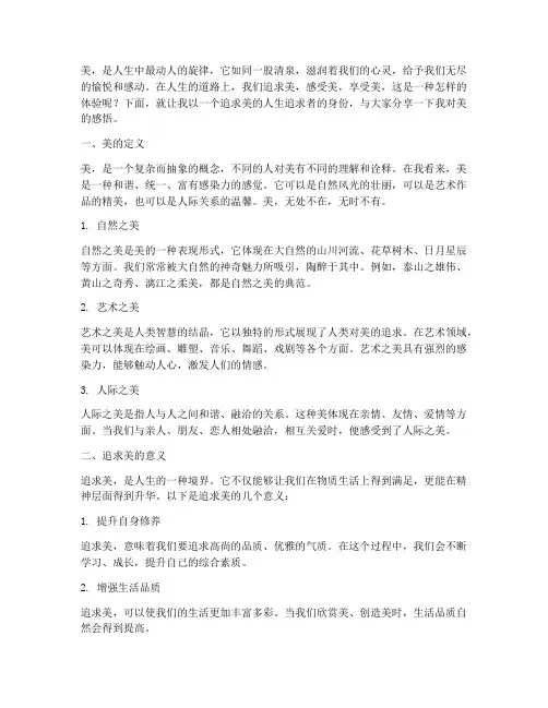 人生追求美的感言
