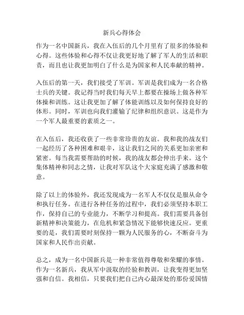 新兵心得体会