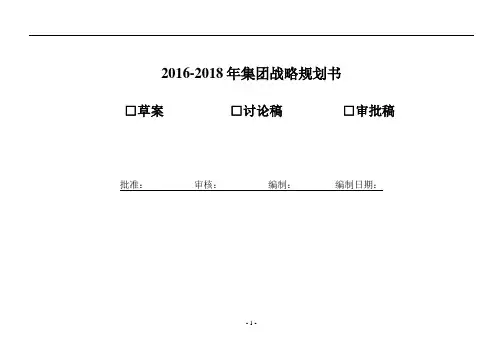 2016-2018年集团战略规划书(BLM)