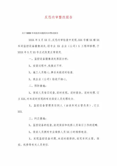 反恐内审整改报告