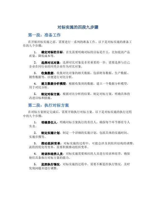 对标实施的四段九步骤