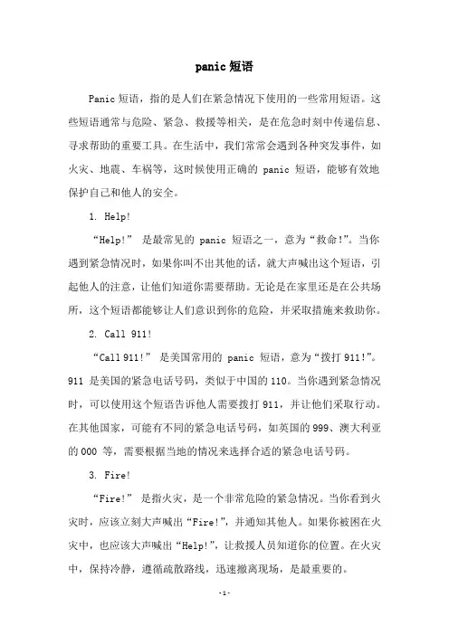 panic短语