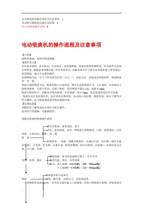 电动吸引器吸痰操作流程(1)