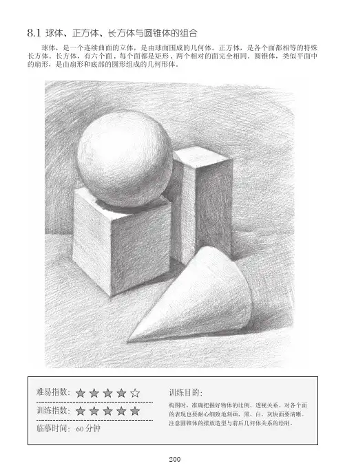 球体、正方体、长方体与圆锥体的组合_素描初步：几何体基础教程_[共6页]