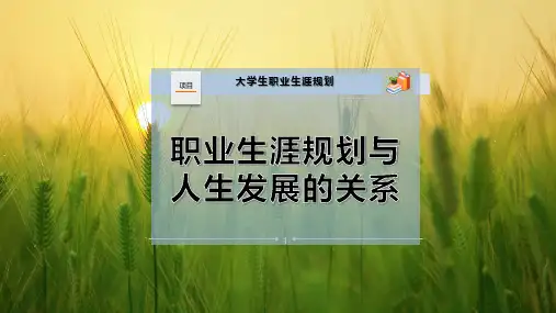 职业生涯规划与人生发展的关系
