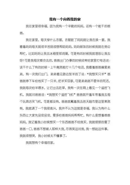 四年级作文：我有一个什么的家作文450字