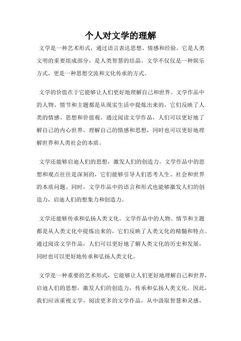 个人对文学的理解