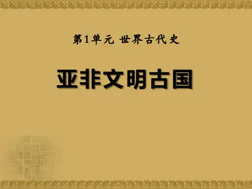 《亚非文明古国》世界古代史讲精PPT