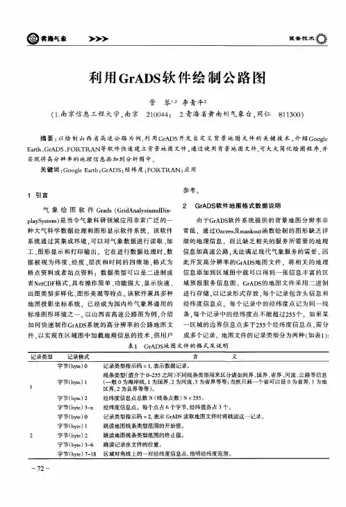 利用GrADS软件绘制公路图