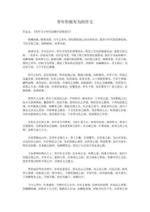 青年积极有为的作文