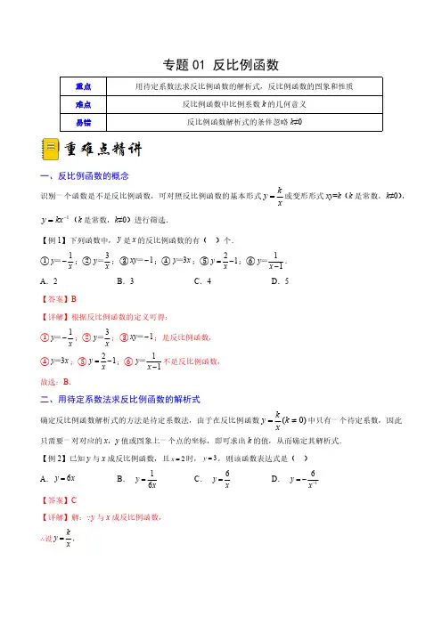 专题01 反比例函数(重难点突破)(解析版)