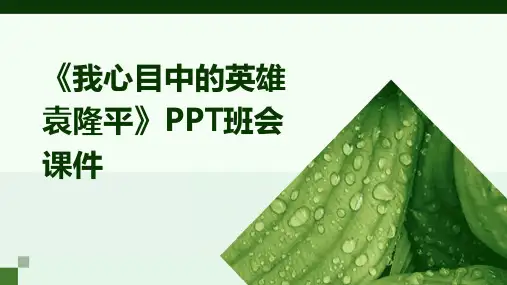 《我心目中的英雄袁隆平》PPT班会课件