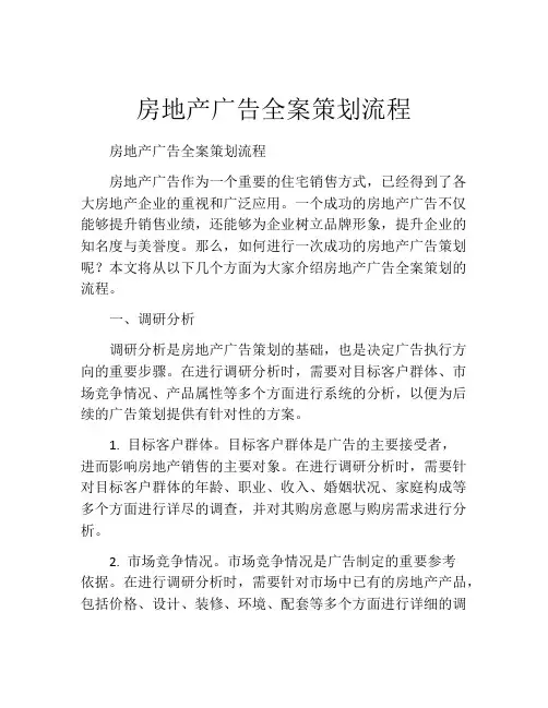 房地产广告全案策划流程