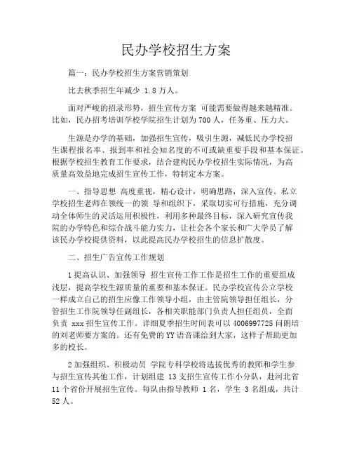 民办学校招生方案