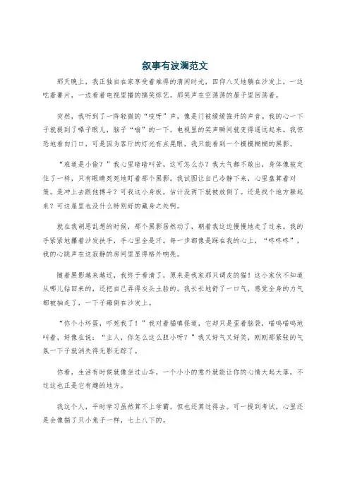 叙事有波澜范文