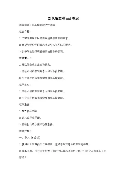 部队婚恋观ppt教案