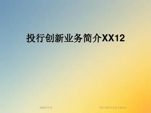 投行创新业务简介XX12