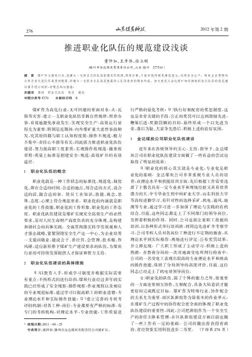 推进职业化队伍的规范建设浅谈