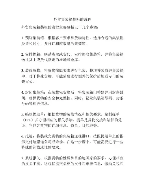 外贸集装箱装柜的流程
