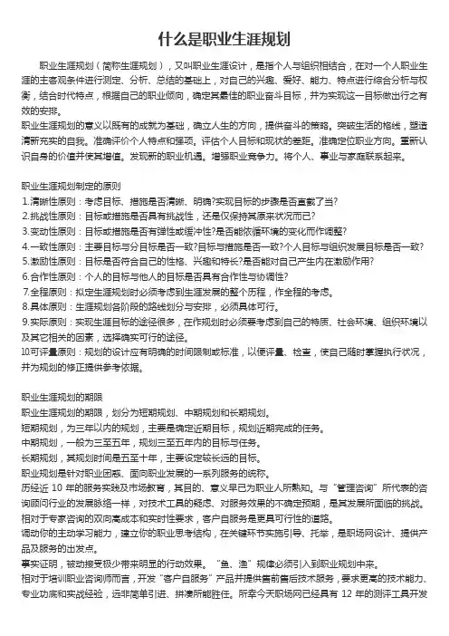 什么是职业生涯规划