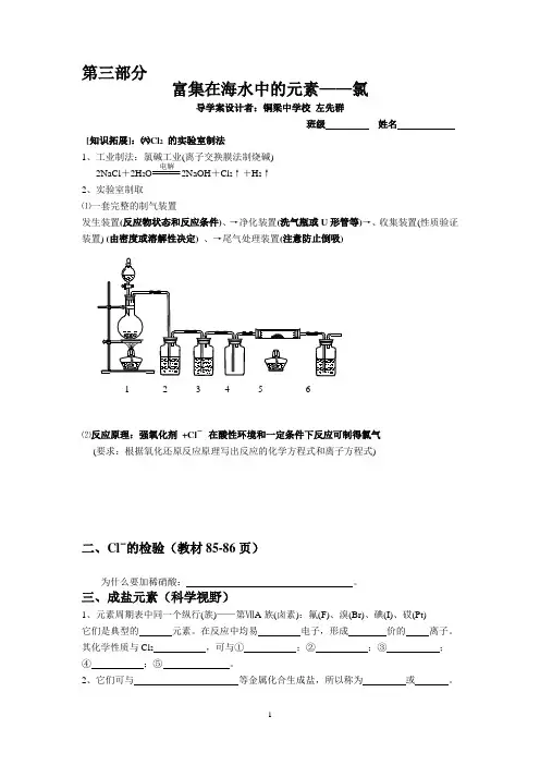左先群新课改留案 氯导学案第三部分