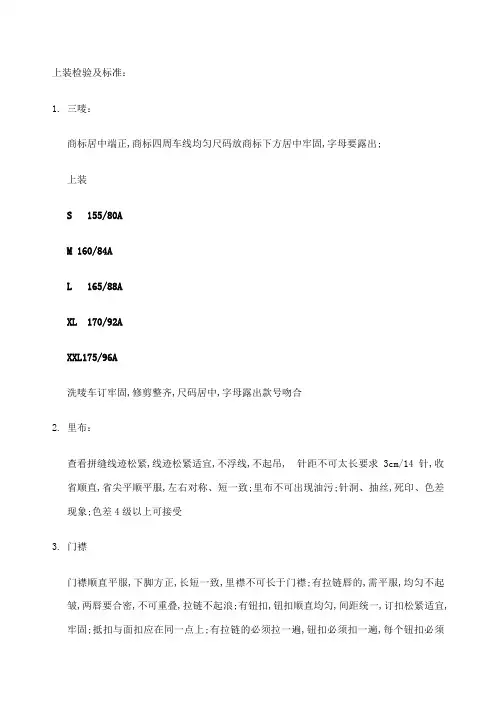 服装检验流程