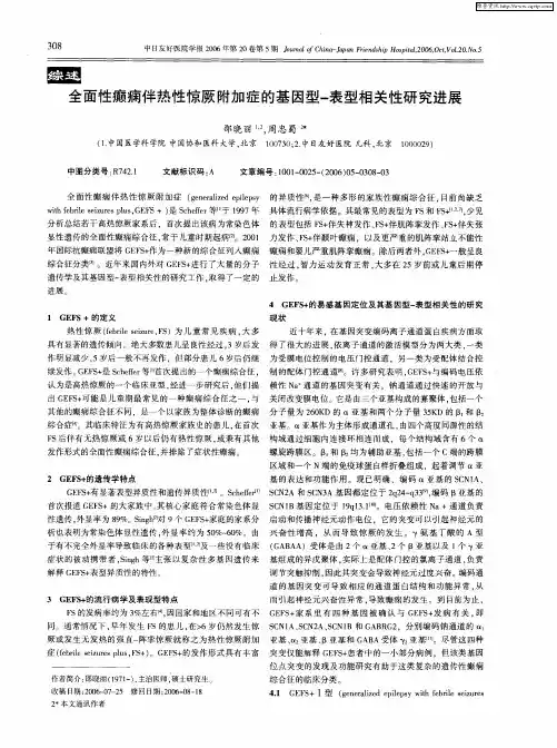 全面性癫痫伴热性惊厥附加症的基因型-表型相关性研究进展