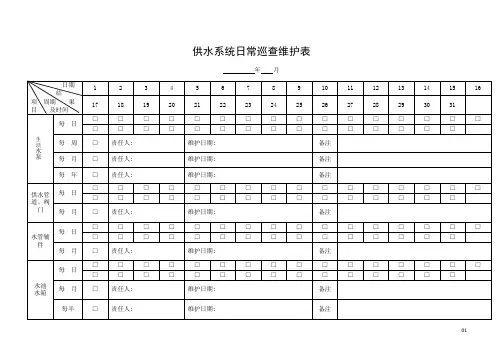 (7-1)供水系统日常巡查维护表