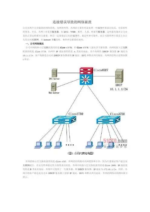 cisco设备连接导致的网络故障