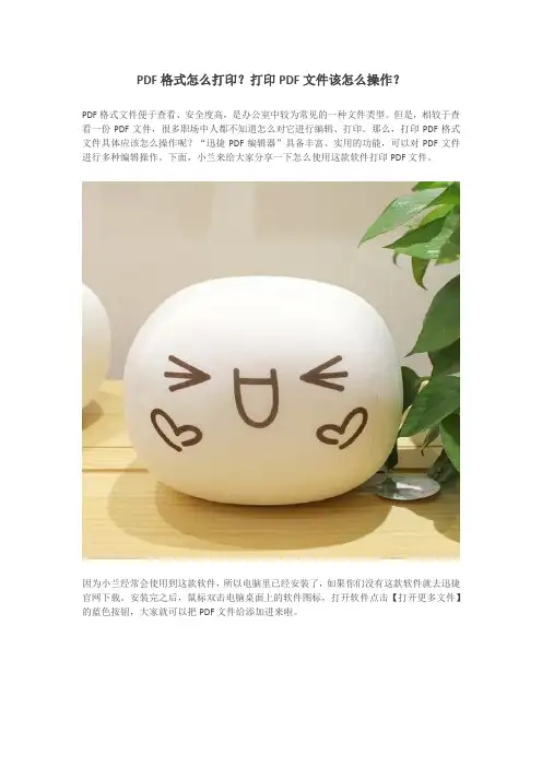 PDF格式怎么打印？打印PDF文件该怎么操作？