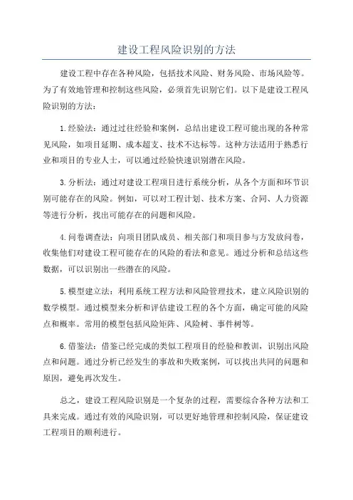 建设工程风险识别的方法