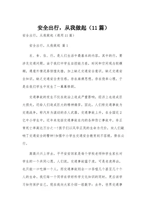 安全出行,从我做起(11篇)