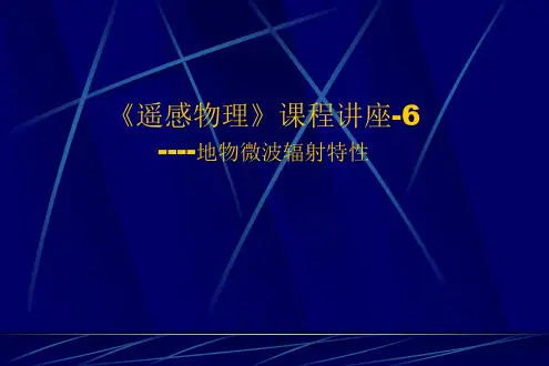 遥感物理讲座 第六章 微波辐射与雷达