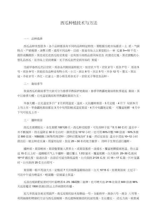 西瓜种植技术与方法
