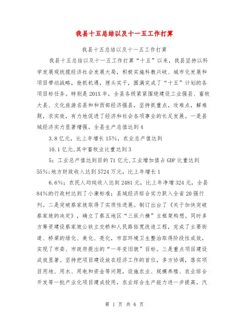 我县十五总结以及十一五工作打算【可编辑版】