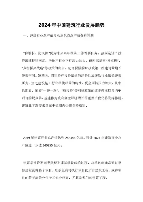 2024年中国建筑行业发展趋势