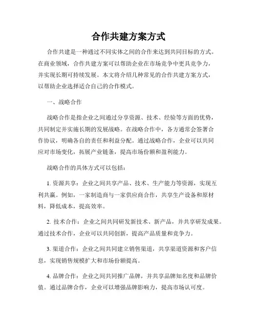 合作共建方案方式