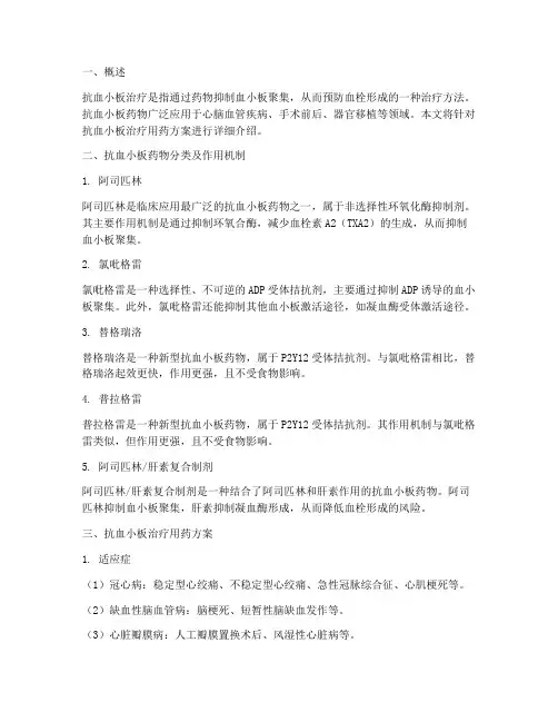 抗血小板治疗用药方案