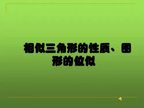 中考复习：相似三角形的性质、图形的位似(共17张PPT)