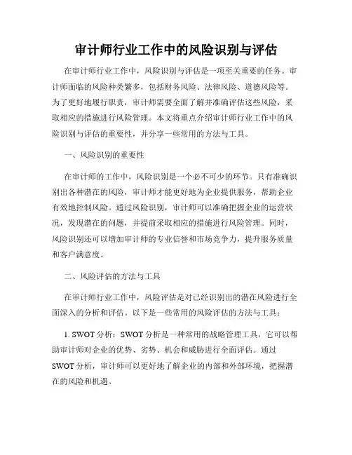 审计师行业工作中的风险识别与评估