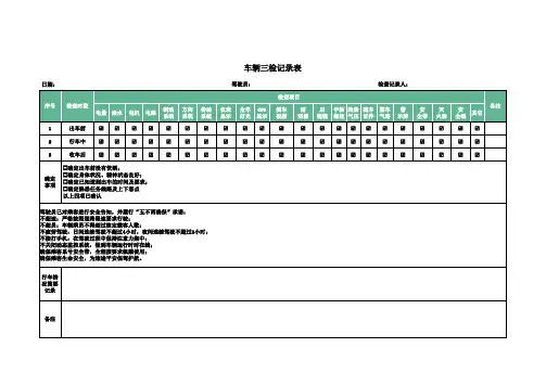 三检记录表填写模板