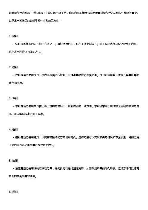 轴类零部件内孔加工方法