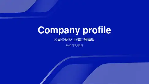 蓝色商务简约风工作汇报企业简介PPT模板