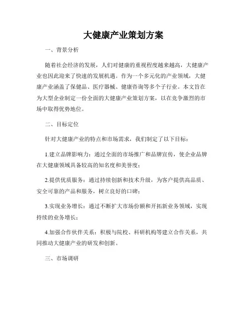 大健康产业策划方案
