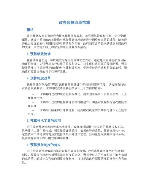 政府预算改革措施