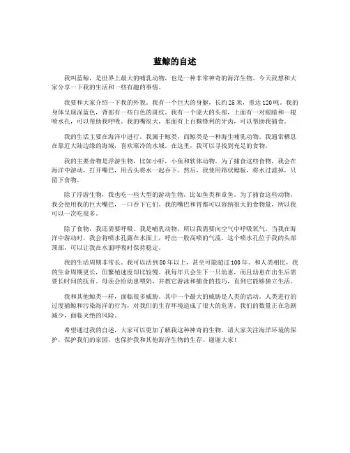 蓝鲸的自述