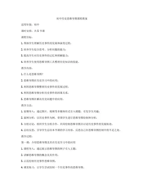 初中历史思维导图课程教案