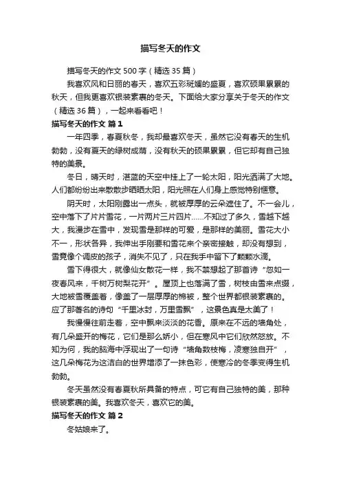 描写冬天的作文500字（精选35篇）